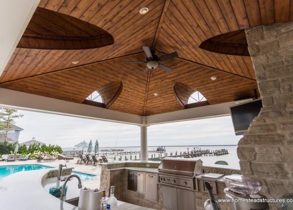 18' x 18' Vintage Pavilion Cedar Ceiling & Fan