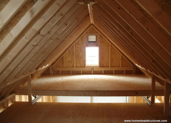 2 Story Shed - 2nd Floor Interior - Liberty A-Frame