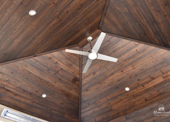 Tongue & Groove Etchwood ceiling with walnut stain