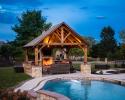 16' x 14' Timber Frame Pavilion in PA with fireplace