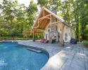 24' x 38' Custom Liberty Pool House with Timber Frame Pavilion & Wood Pergola