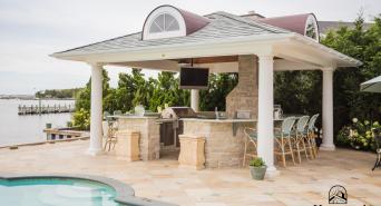 18' x 18' Custom Vintage Pavilion with outdoor kitchen