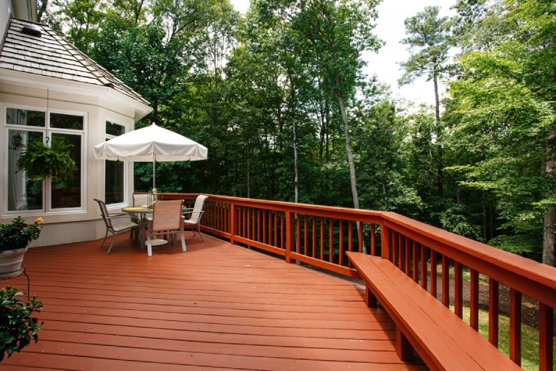Large wooden deck