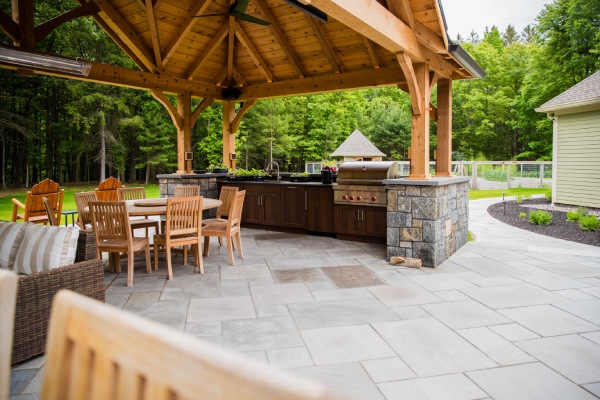 Covered outdoor grilling area